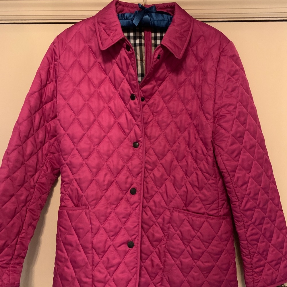 Burberry quilted pink jacket
